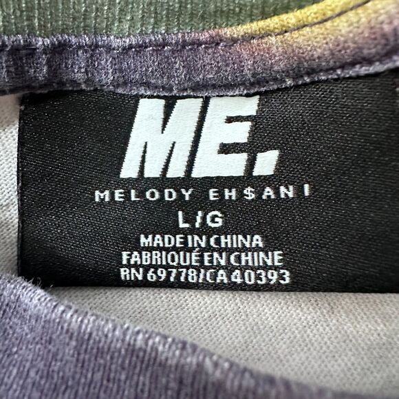 ME Melody Ehsani T-Shirt Women’s Large Camo Tie Dye Short Sleeve Boxy Fit Cotton - Picture 6 of 10